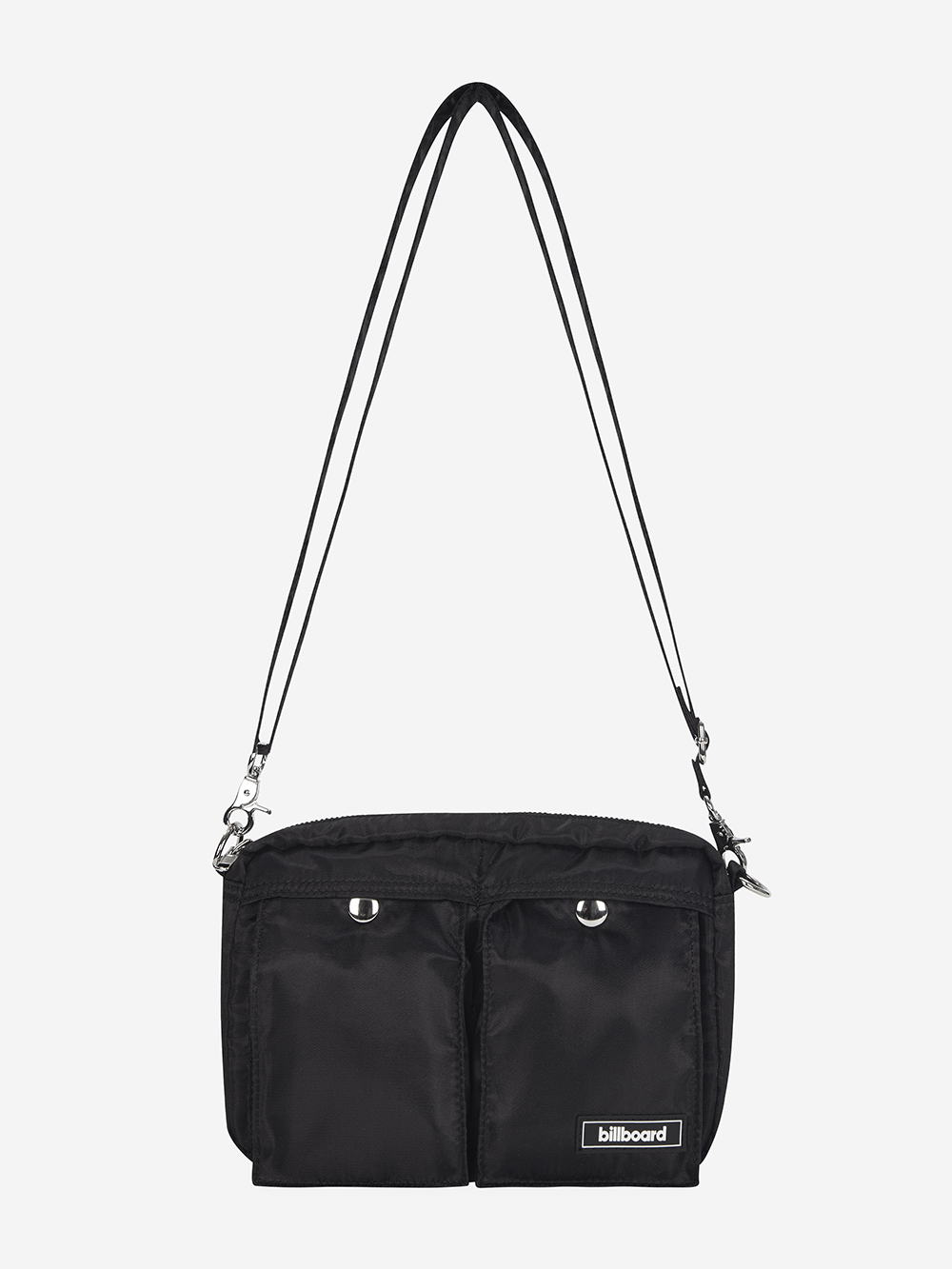 Nylon Two Pocket Mini Crossbag_Black