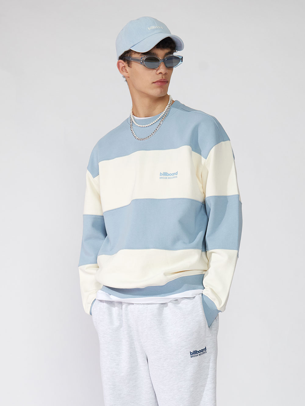 Color Block Sweatshirt_Sky Blue
