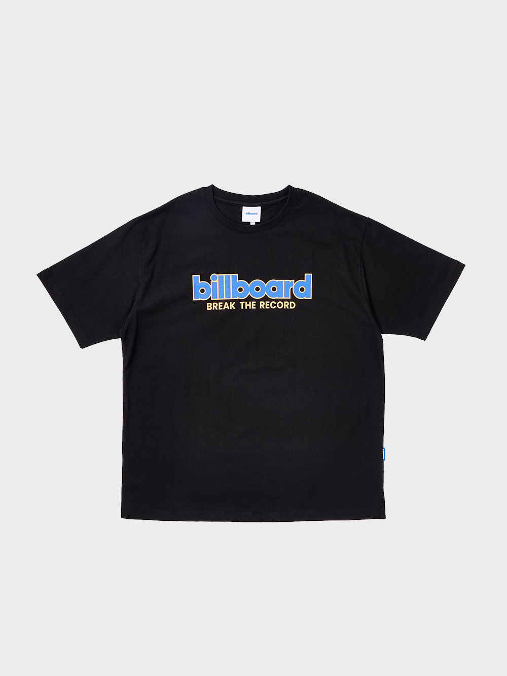 Side Label Slogan Half T-shirts_Black