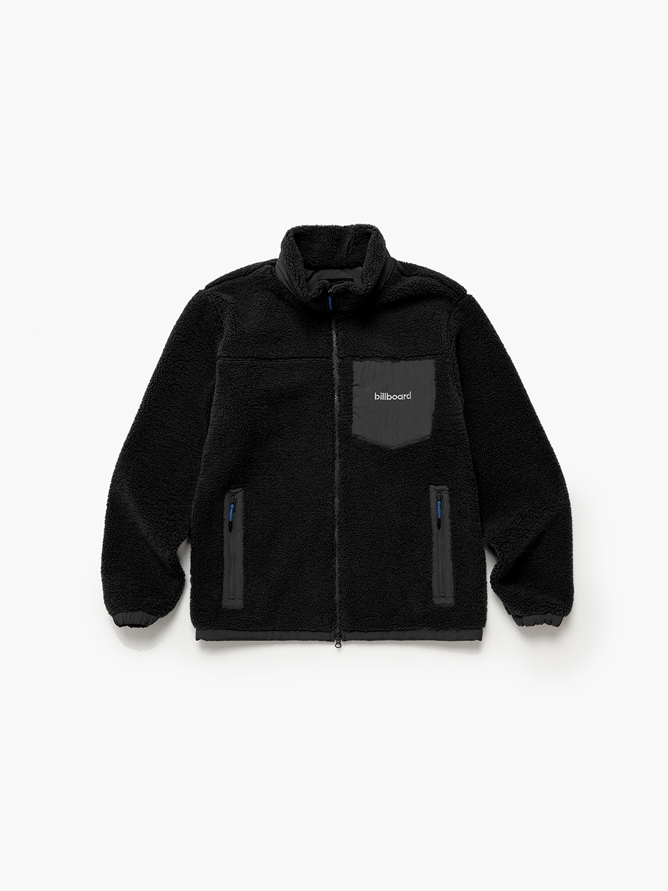 Color block pocket fleece jacket_Black