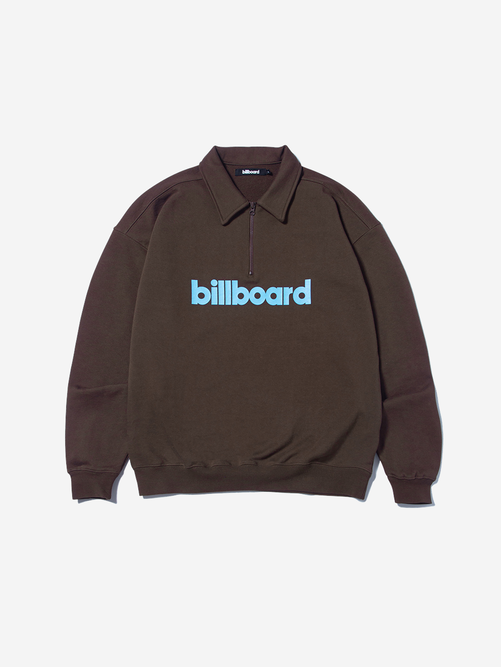 Billboard Global Label Collar Half Zip-Up_Brown
