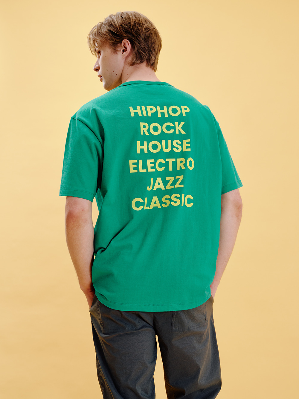 [홍텐 착용]All That Music Half T-shirt_Green