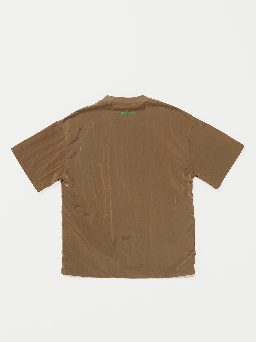 Metal Nylon Half T-Shirt_Brown