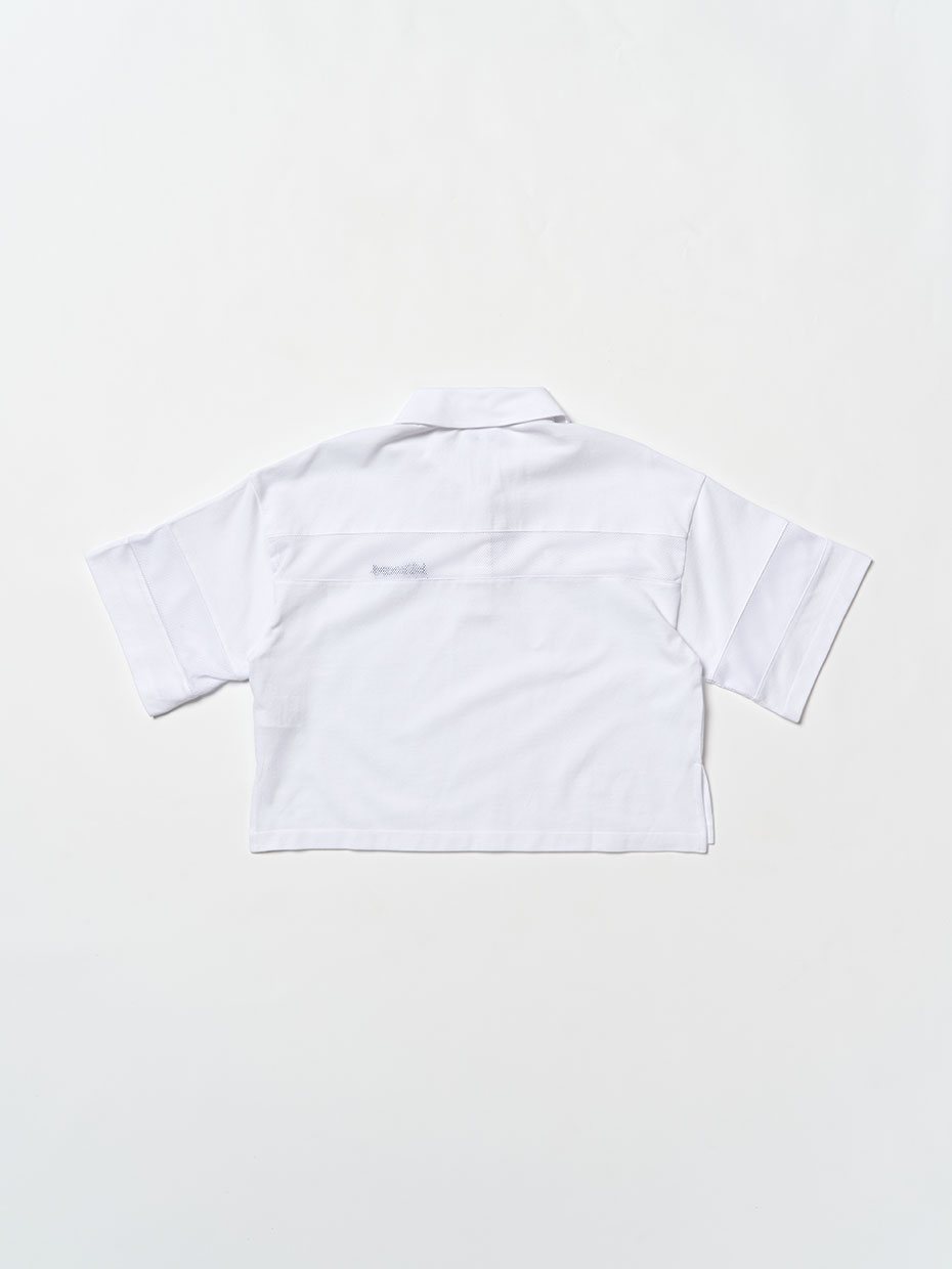 Wide Crop PK Half T-shirt_White