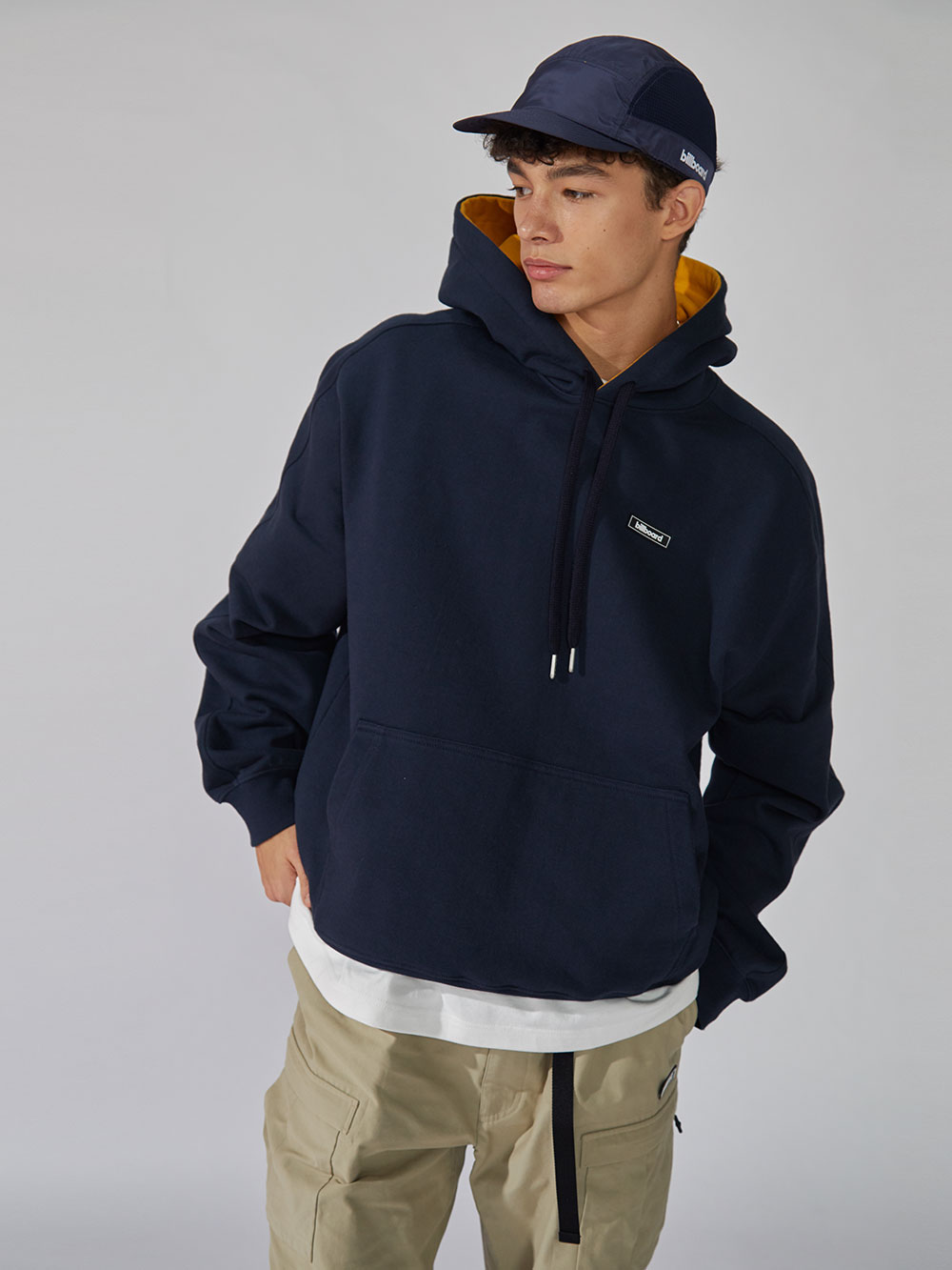 Overfit Cotton Coloring Hoodie_Navy