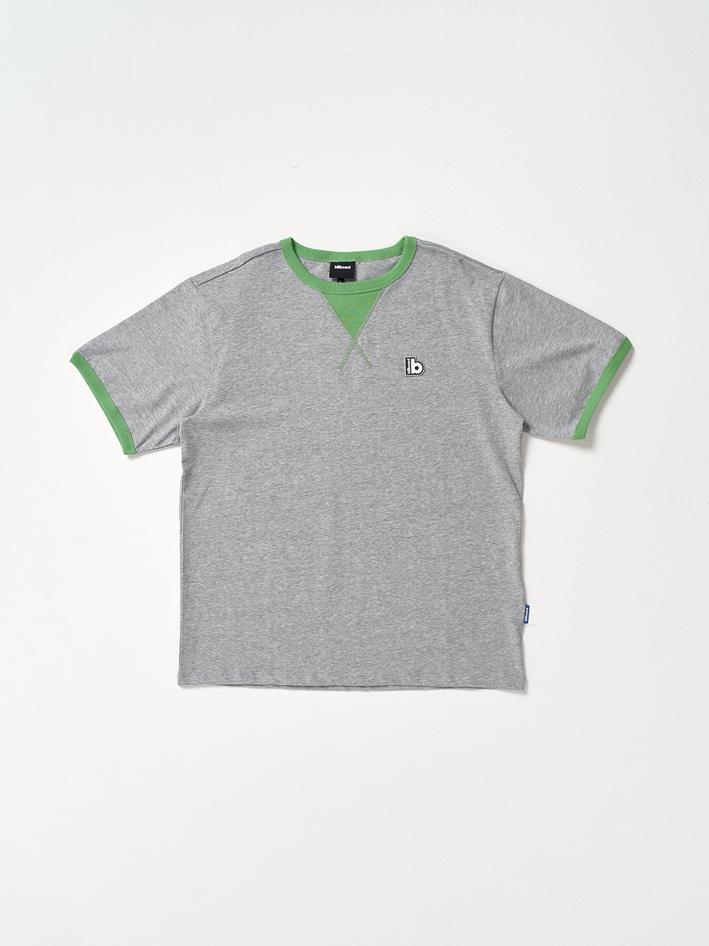 Neck Point Colored Half T-shirts_Light Grey