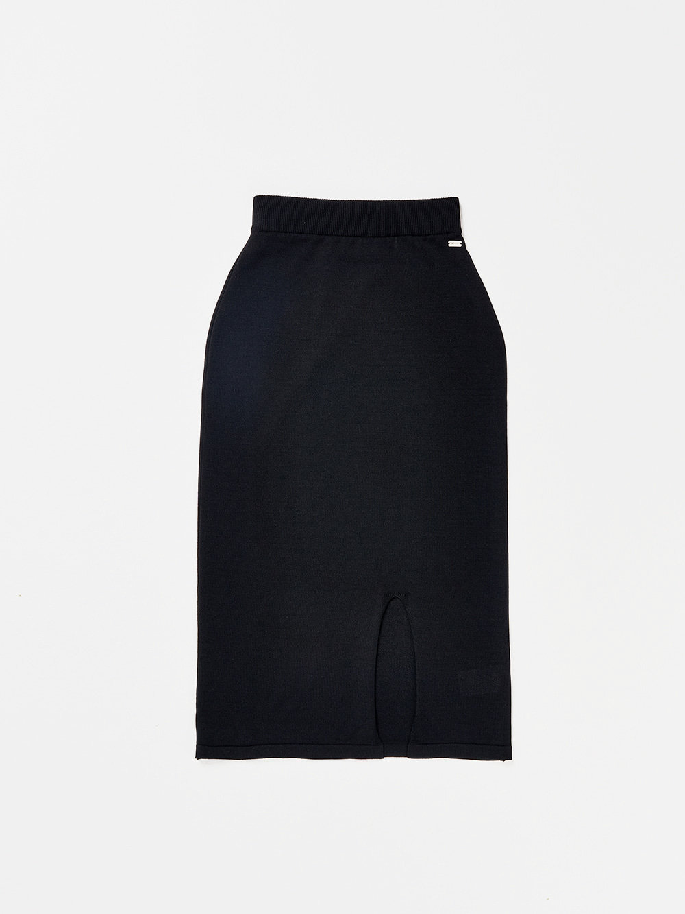 Side Slit Knit Skirt_Black
