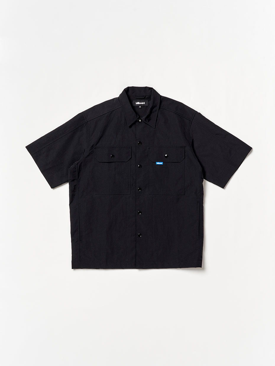 Nylon Half-Sleeved Shirt Jacket_Black