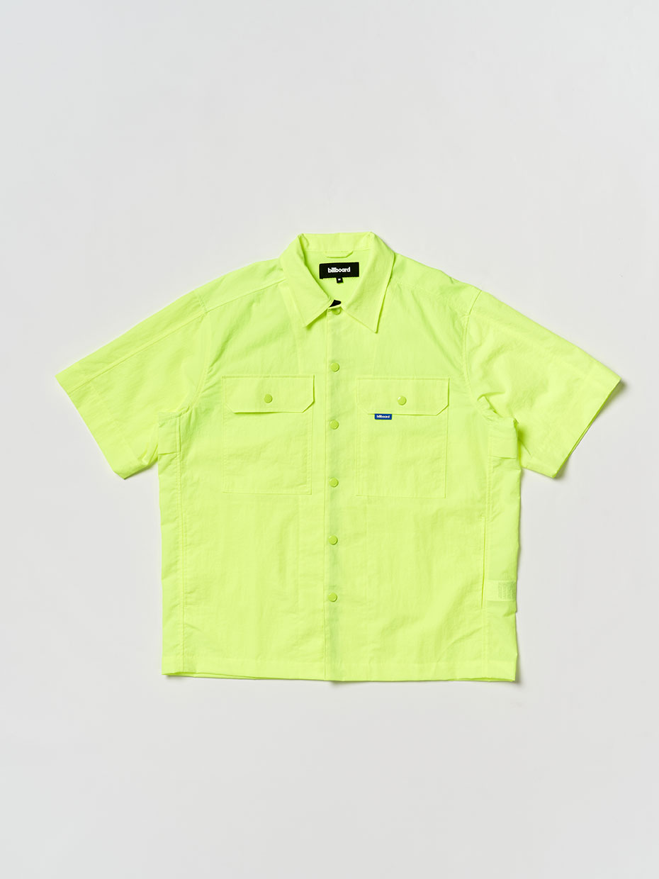 Nylon Half-Sleeved Shirt Jacket_Lime