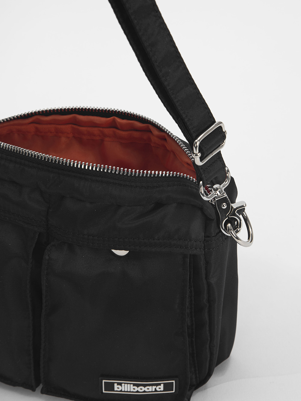 Nylon Two Pocket Mini Crossbag_Black