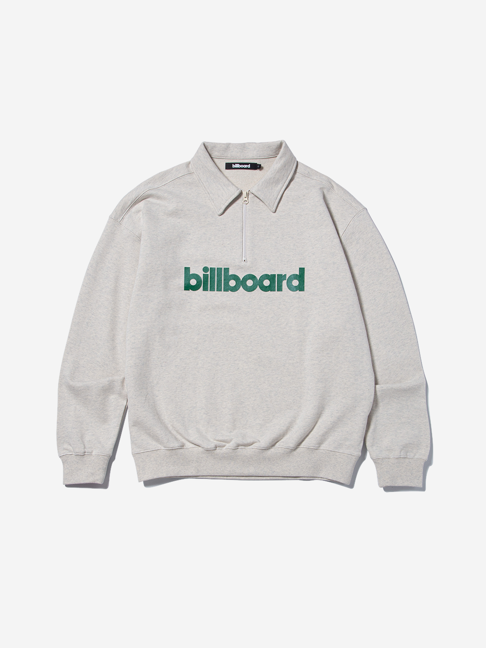 Billboard Global Label Collar Half Zip-Up_Oatmeal