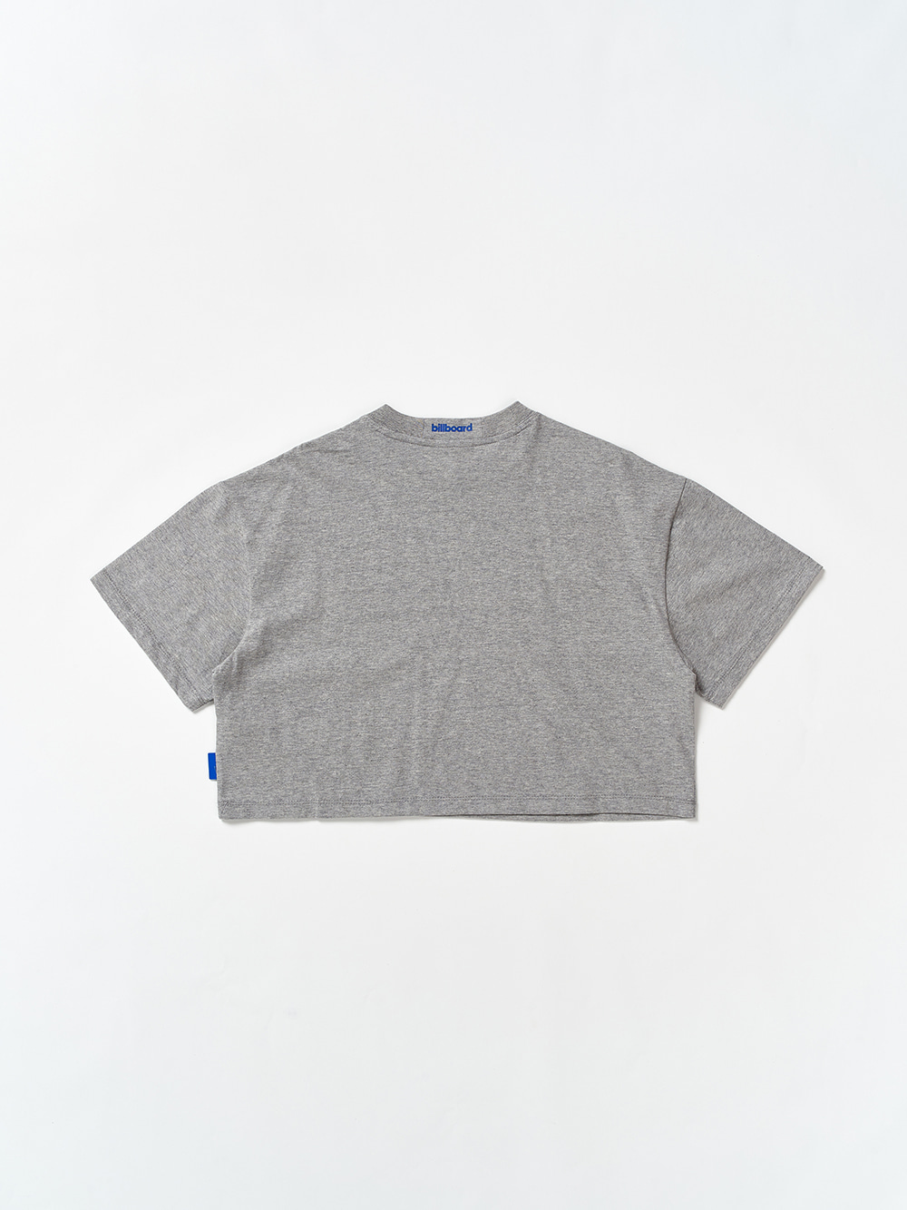 Shining Printed Half T-Shirt_Melange Grey