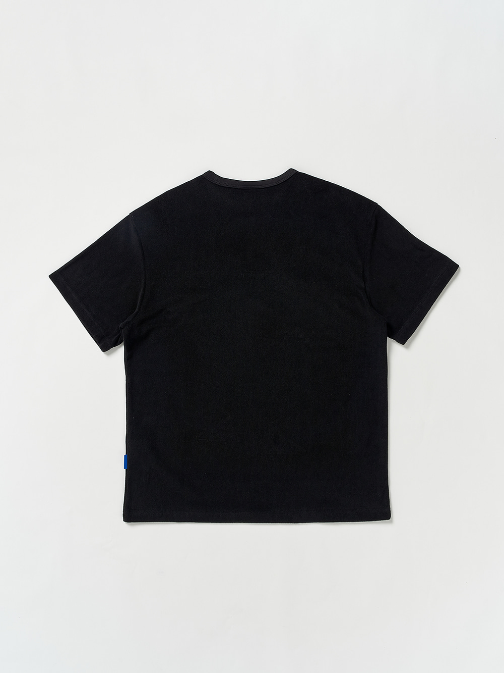 Terry Crew Neck Half T-Shirt_Black